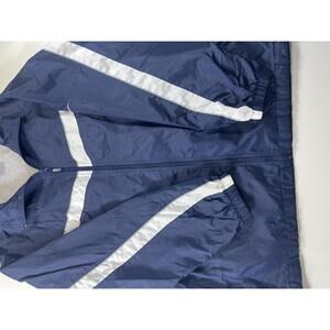 Vintage Nike Navy Blue and White Windbreaker Jacket XL